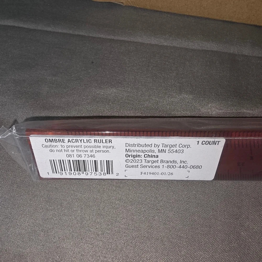 6 Target Up&Up Ombre Acrylic Rulers Pink Red Orange 12 Inch 87231995
